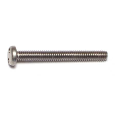 Midwest Fastener #8-32 x 1-1/2 in Spanner Pan Machine Screw, Plain 18-8 Stainless Steel, 10 PK 70988